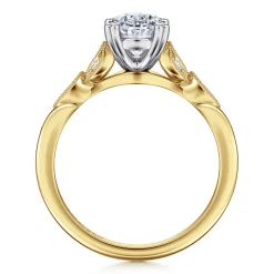 Best Gabriel & Co. Celia - 14K White-Yellow Gold Oval Diamond Engagement Ring