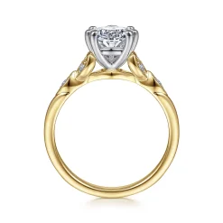 Outlet Gabriel & Co. Celia - 14K White-Yellow Gold Pear Shape Diamond Engagement Ring