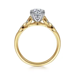 Gabriel & Co. Celia - 14K White-Yellow Gold Round Diamond Engagement Ring