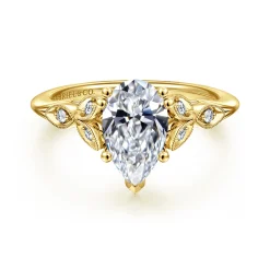Outlet Gabriel & Co. Celia - 14K Yellow Gold Pear Shape Diamond Engagement Ring