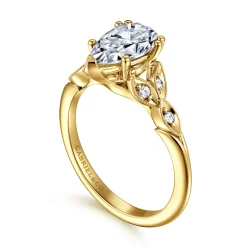 Outlet Gabriel & Co. Celia - 14K Yellow Gold Pear Shape Diamond Engagement Ring