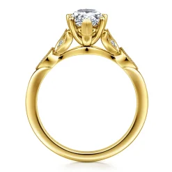 Outlet Gabriel & Co. Celia - 14K Yellow Gold Pear Shape Diamond Engagement Ring