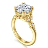 New Gabriel & Co. Celia - 14K Yellow Gold Round Diamond Engagement Ring