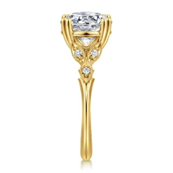 New Gabriel & Co. Celia - 14K Yellow Gold Round Diamond Engagement Ring