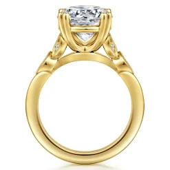 New Gabriel & Co. Celia - 14K Yellow Gold Round Diamond Engagement Ring