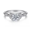 Clearance Gabriel & Co. Celia - Platinum Round Diamond Engagement Ring