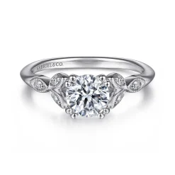 Clearance Gabriel & Co. Celia - Platinum Round Diamond Engagement Ring