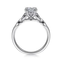 Clearance Gabriel & Co. Celia - Platinum Round Diamond Engagement Ring