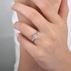 Clearance Gabriel & Co. Celia - Platinum Round Diamond Engagement Ring