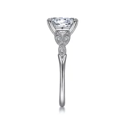 Clearance Gabriel & Co. Celia - Platinum Vintage Inspired Oval Split Shank Diamond Engagement Ring