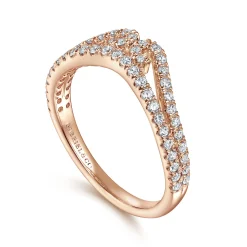 Online Gabriel & Co. Cenza - Curved 14K Rose Gold Twisted Diamond Anniversary Band - 0.45 ct