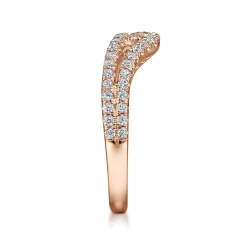 Online Gabriel & Co. Cenza - Curved 14K Rose Gold Twisted Diamond Anniversary Band - 0.45 ct