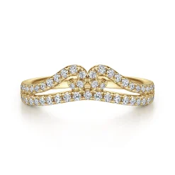 Sale Gabriel & Co. Cenza - Curved 14K Yellow Gold Twisted Diamond Anniversary Band - 0.45 ct