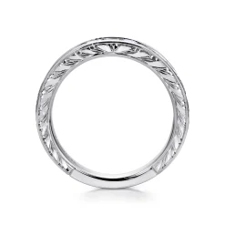 Hot Gabriel & Co. Cesaire - 14K White Gold Princess Cut 9 Stone Channel Set Diamond Wedding Band with Engraving - 0.7 ct