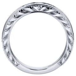 Online Gabriel & Co. Cesaire - 14K White Gold Princess Cut 9 Stone Channel Set Diamond Wedding Band with Engraving - 1.5 ct