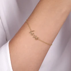 Discount Gabriel & Co. Chain Bracelet Initial 14K Yellow Gold