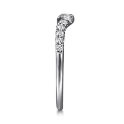 Sale Gabriel & Co. Chambery - Curved Platinum French Pave Diamond Wedding Band - 0.25 ct