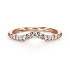 Best Gabriel & Co. Chambery - 14K Rose Gold Diamond Anniversary Band - 0.25 ct