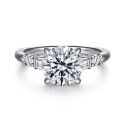 Outlet Gabriel & Co. Chana - 14K White Gold Round Diamond Engagement Ring