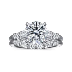 Outlet Gabriel & Co. Chana - 14K White Gold Round Diamond Engagement Ring