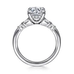 Outlet Gabriel & Co. Chana - 14K White Gold Round Diamond Engagement Ring
