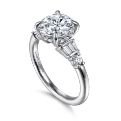 Outlet Gabriel & Co. Chana - 14K White Gold Round Diamond Engagement Ring