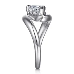 Sale Gabriel & Co. Chapelle - 14K White Gold Bypass Pear Shape Diamond Engagement Ring