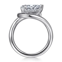Sale Gabriel & Co. Chapelle - 14K White Gold Bypass Pear Shape Diamond Engagement Ring