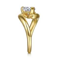 Online Gabriel & Co. Chapelle - 14K Yellow Gold Bypass Pear Shape Diamond Engagement Ring