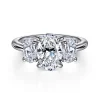 Gabriel & Co. Charisa - 14K White Gold Oval Three Stone Diamond Engagement Ring