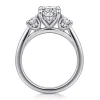 Outlet Gabriel & Co. Charisa - 14K White Gold Three Stone Oval Diamond Engagement Ring