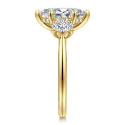 Clearance Gabriel & Co. Charisa - 14K Yellow Gold Marquise Shape Three Stone Diamond Engagement Ring