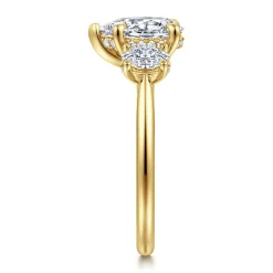 Outlet Gabriel & Co. Charisa - 14K Yellow Gold Pear Shape Three Stone Diamond Engagement Ring