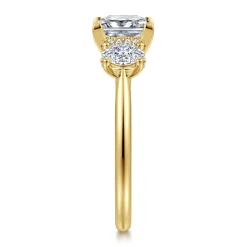 Gabriel & Co. Charisa - 14K Yellow Gold Princess Cut Three Stone Diamond Engagement Ring