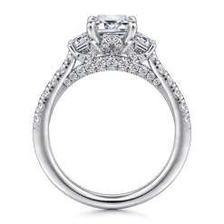 Online Gabriel & Co. Charlene - 14K White Gold Emerald Cut Three Stone Diamond Engagement Ring