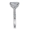 New Gabriel & Co. Charlene - 14K White Gold Emerald Cut Three Stone Diamond Engagement Ring