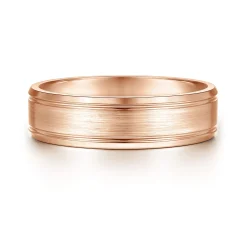 Sale Gabriel & Co. Charles - 14K Rose Gold 6mm - Men's Wedding Band in Satin Finish
