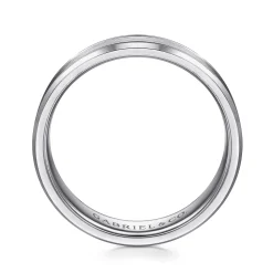 Outlet Gabriel & Co. Charles - 14K White Gold 6mm - Men's Wedding Band in Satin Finish