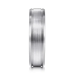 Outlet Gabriel & Co. Charles - 14K White Gold 6mm - Men's Wedding Band in Satin Finish