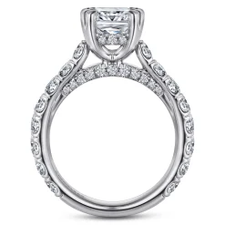 Discount Gabriel & Co. Charleston - 14K White Gold Cushion Cut Diamond Engagement Ring