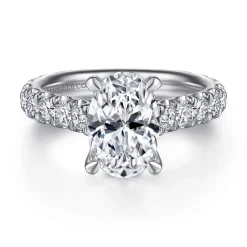 Discount Gabriel & Co. Charleston - 14K White Gold Oval Diamond Engagement Ring