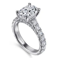 Discount Gabriel & Co. Charleston - 14K White Gold Oval Diamond Engagement Ring