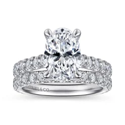 Sale Gabriel & Co. Charleston - 14K White Gold Oval Diamond Engagement Ring