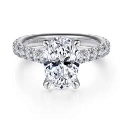 Sale Gabriel & Co. Charleston - 14K White Gold Oval Diamond Engagement Ring