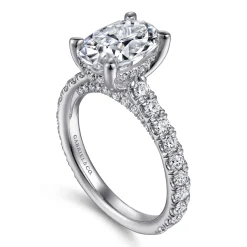 Sale Gabriel & Co. Charleston - 14K White Gold Oval Diamond Engagement Ring