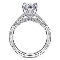 Sale Gabriel & Co. Charleston - 14K White Gold Oval Diamond Engagement Ring