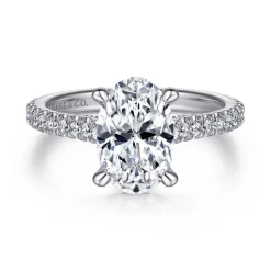 Best Gabriel & Co. Charleston - 14K White Gold Oval Diamond Engagement Ring