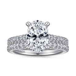 Best Gabriel & Co. Charleston - 14K White Gold Oval Diamond Engagement Ring