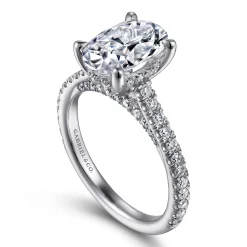 Best Gabriel & Co. Charleston - 14K White Gold Oval Diamond Engagement Ring