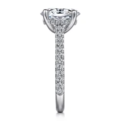 Best Gabriel & Co. Charleston - 14K White Gold Oval Diamond Engagement Ring